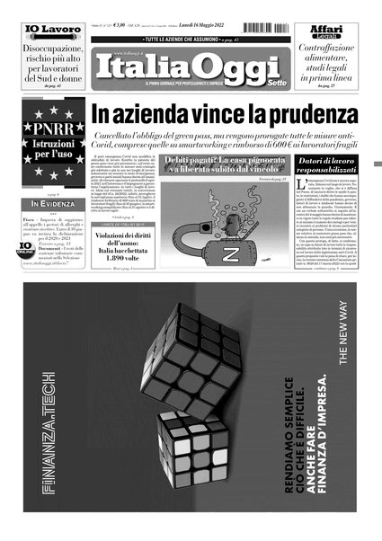 Italia oggi : quotidiano di economia finanza e politica